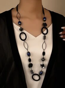 1pc Fashionable Bead Decor Necklace For Women For Daily Decoration