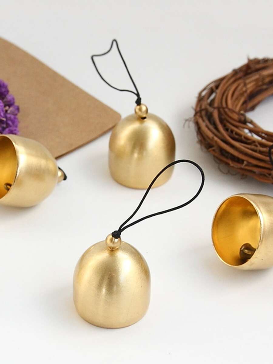 1入組鐵合金壁掛創意鈴鐺設計掛飾傢居 - 金色 - 查看 1