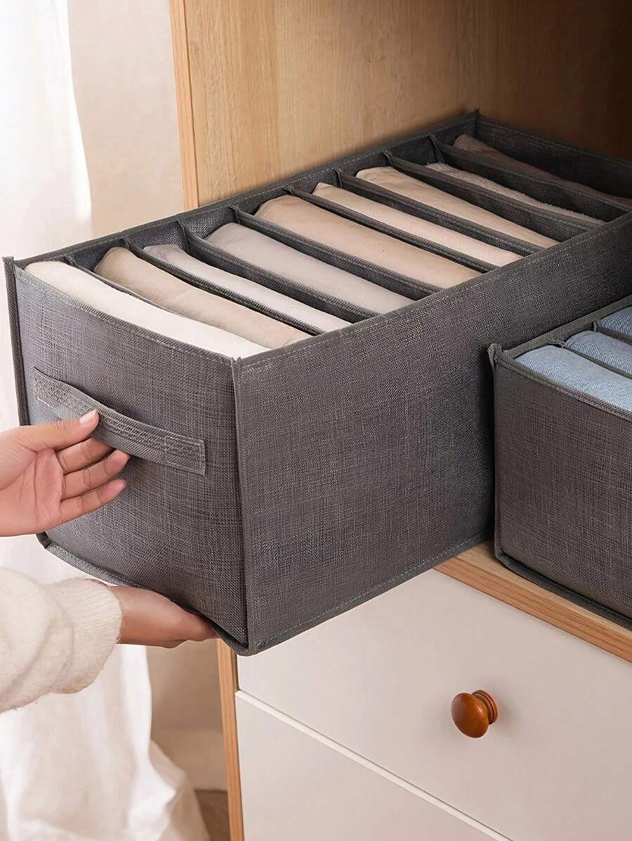 1 Miếng Có thể xếp chồng lên nhau Tủ Hộp lưu trữ ngăn kéo Đối với Quần áo Và Quần Lưu trữ - Xám - Xem 1