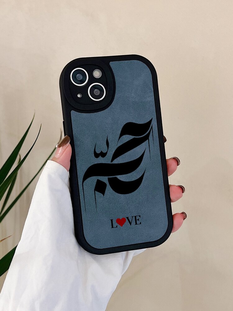 Letter Graphic PU Phone Case - Multicolor - View 1