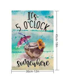 1入組椰子和標語圖案花園旗幟創意滌綸假日花園旗幟