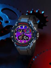 Đồng hồ thể thao màn hình kép nam 1 chiếc - màu đen - Xem 1