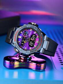 Đồng hồ thể thao màn hình kép nam 1 chiếc - màu đen - Xem 4