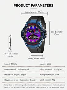 Đồng hồ thể thao màn hình kép nam 1 chiếc - màu đen - Xem 6