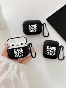 Étui pour écouteurs compatible avec Airpods avec slogan d'inspiration imprimé