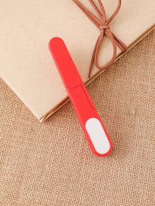 1pc Stainless Steel Sewing Scissor, Modern Two Tone Embroidery Thread Portable Scissors For Sewing - Red - View 3