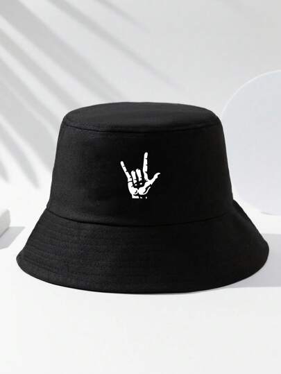 1pc Hand Pattern Adjustable Casual Bucket Hat For Daily Life StreetMen's Sun Hat Summer Hat, Suitable For Summer Outdoor Activities Such As Hiking And Fishing