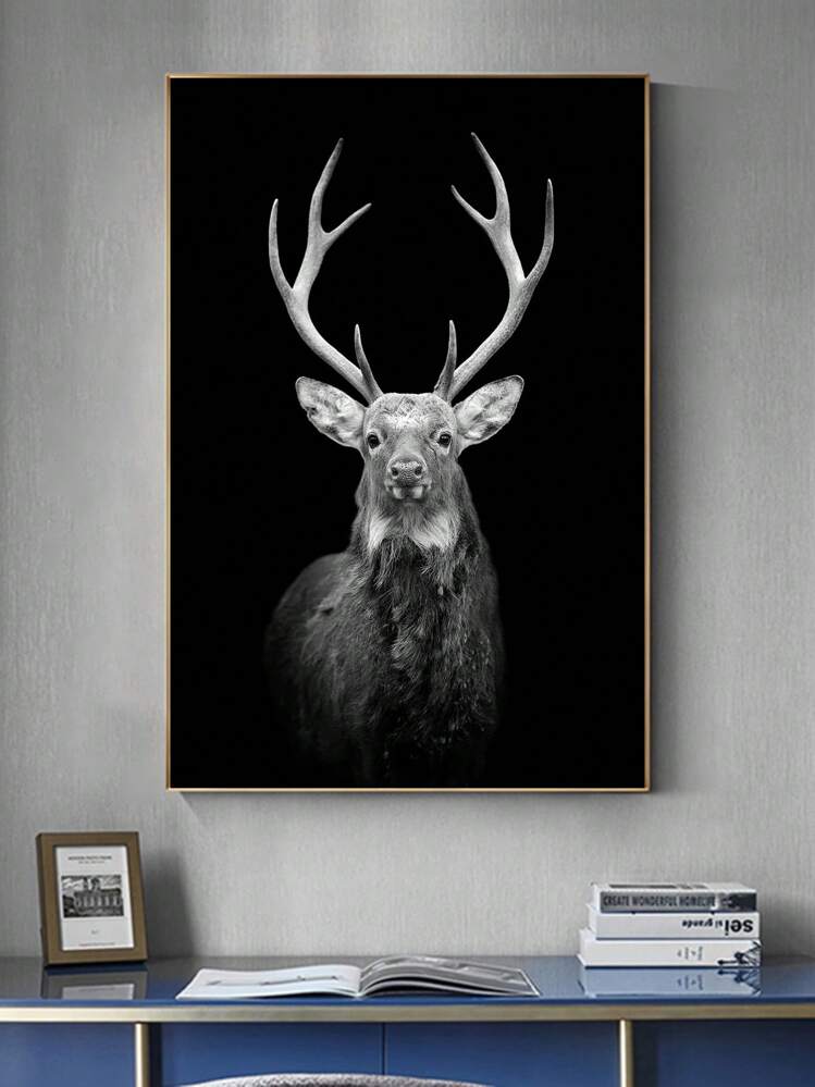 ภาพโปสเตอร์ตกแต่งผนังสมัยใหม่ ภาพวาดตกแต่งสิงโต ศิลปะผนังสัตว์ ตัวเลือกกรอบ วัสดุตกแต่งบ้าน เหมาะสำหรับการตกแต่งผนังในห้องนั่งเล่น ห้องต่างๆ สำนักงาน เป็นต้น - สีดำ - ดู 1