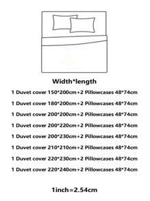 3pcs Solid Duvet Cover Set Without Filler - White - View 8