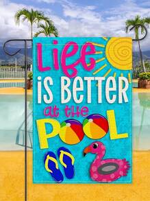 1入組戶外滌綸花園旗幟現代太陽和標語圖形節日花園旗幟 - 彩色 - 查看 2