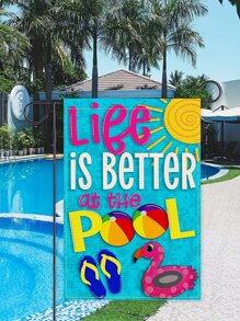 1入組戶外滌綸花園旗幟現代太陽和標語圖形節日花園旗幟 - 彩色 - 查看 4