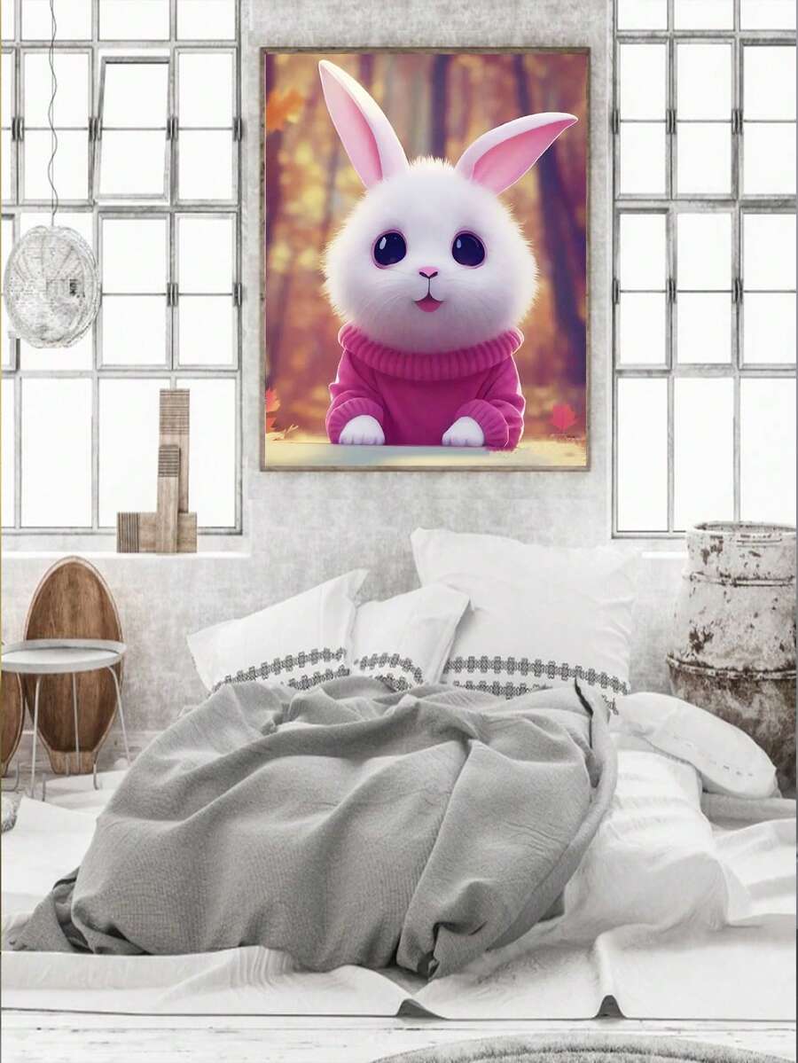 1set PMMA DIY Diamond Painting Without Frame, Cartoon Cute Rabbit Pattern DIY Diamond Painting For Decoration - Multicolor - View 1