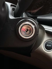 1入組水鑽裝飾汽車一鍵啟動鈕裝飾用品圓環 - 彩色 - 查看 1