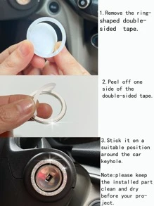 1入組水鑽裝飾汽車一鍵啟動鈕裝飾用品圓環 - 彩色 - 查看 3