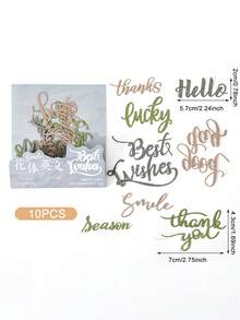 10pcs Letter Design Material Paper, Vintage Multi-purpose Decorative Craft Paper For DIY Craft, Decoration - Multicolor - View 3