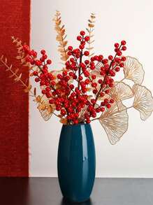 5入組/套人造銀杏葉用於家居裝飾和派對現代人造植物 - 金色 - 查看 4