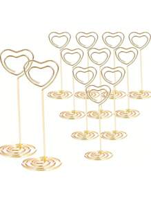 5个装贴心金色卡片夹 竖方形卡片夹 标签卡片夹 桌面配件 - 金色 - 查看 1