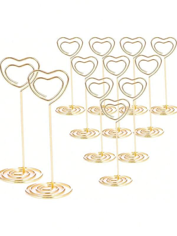 5 pièces Clip de carte doré soigneux, clip de carte étiquette carré vertical, accessoires de bureau