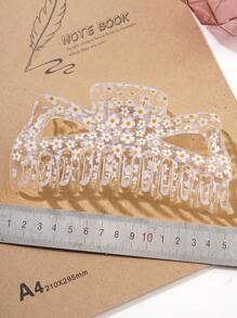 14cm超大尺寸透明印花髮卡，適用於女性的高品質大號髮卡 - 彩色 - 查看 2