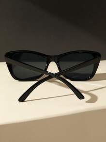 1 par de gafas de ojo de gato de plástico, una pieza de moda atemporal adecuada para vacaciones, compras, festivales de música, fotografía callejera, vacaciones de verano en la playa, actividades al aire viajes. Montura de gafas de ojo de gato casual, ideal para salidas y la temporada de regreso a la escuela. - Gris - Ver 8