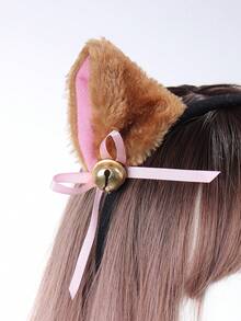 1個女士棕色絨毛貓耳朵頭箍,適合日常或cosplay使用 - 棕色 - 查看 3