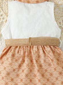 Baby Geo Print Belted Dress - Multicolor - View 5