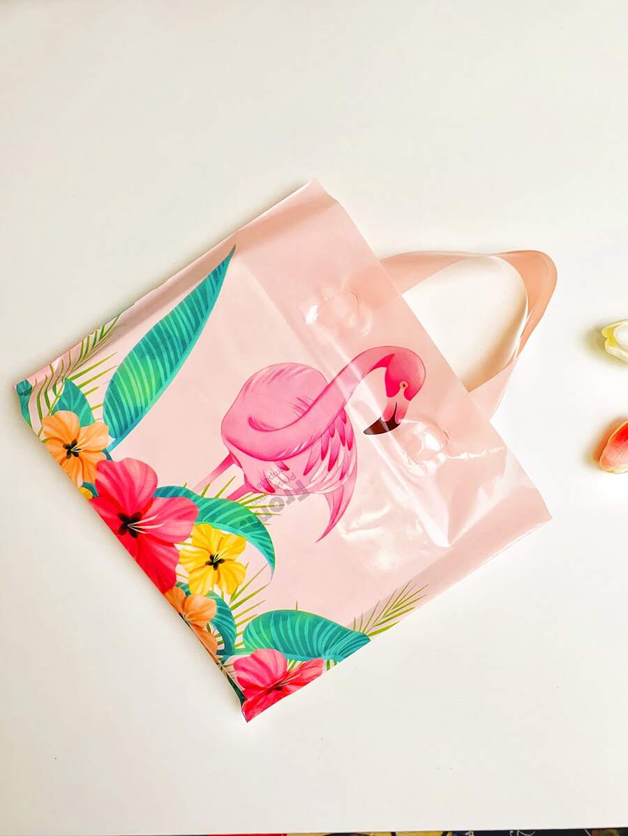 5入組/套塑膠禮品袋,現代火烈鳥和印花禮品包裝袋適合派對 - 彩色 - 查看 1