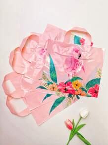 5入組/套塑膠禮品袋,現代火烈鳥和印花禮品包裝袋適合派對 - 彩色 - 查看 2