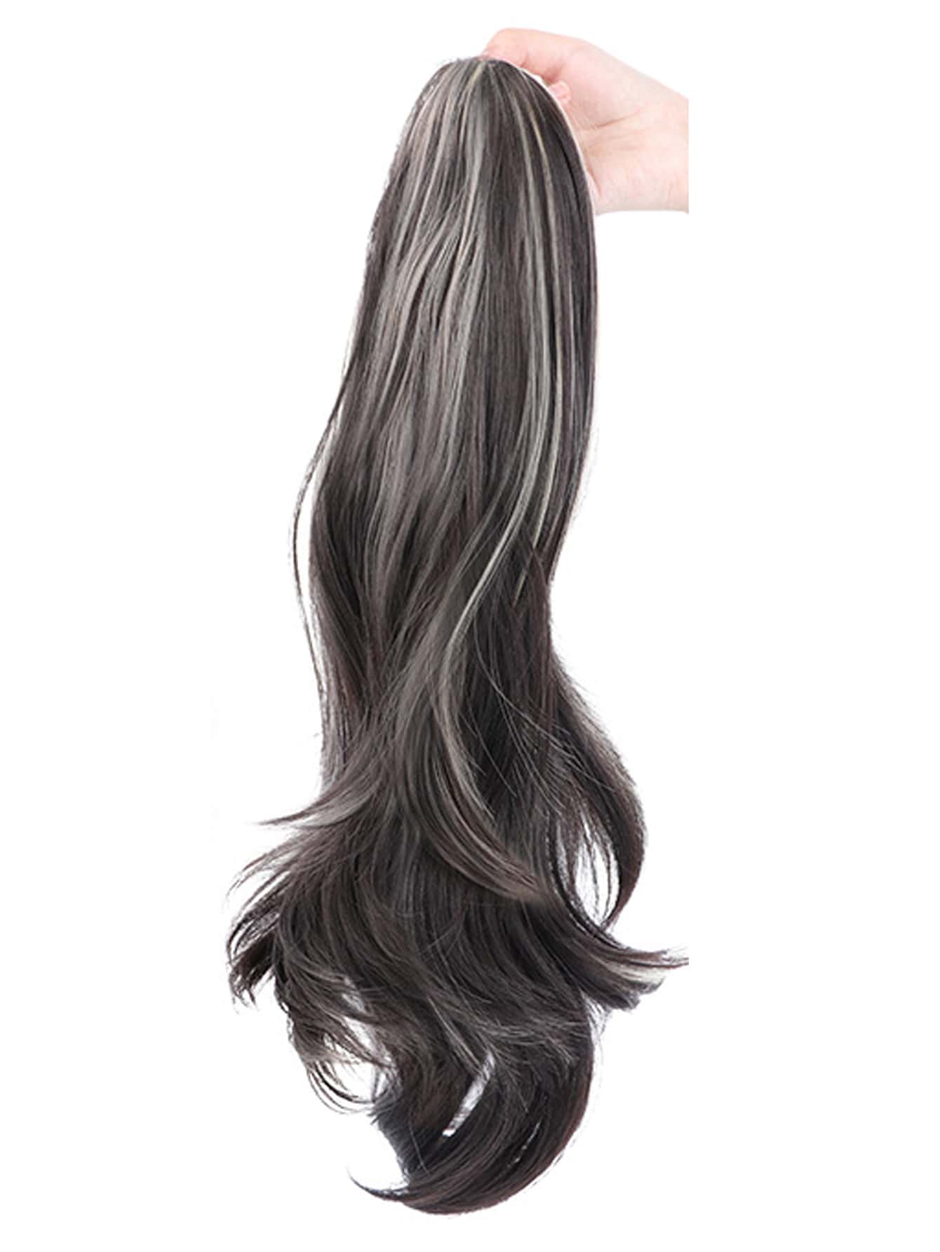 中等小波浪馬尾合成纖維接髮帶爪 - 彩色 - 查看 1