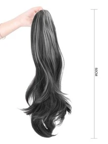 中等小波浪馬尾合成纖維接髮帶爪 - 彩色 - 查看 3