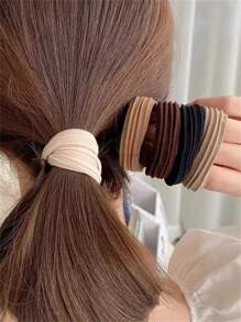 10 piezas de lazos de pelo sin costuras y de alta elasticidad en estilo minimalista, lazos de pelo duraderos para coleta, adecuados para oficina, uso al aire libre, sujetadores de coleta, gomas de pelo, bandas de goma para el cabello, scrunchies, cuerda para el cabello, lazos de pelo elásticos