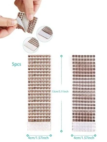 5 piezas/set 13X4 CM anillo de servilleta de plástico, anillo de soporte de servilleta de decoración de diamantes de imitación moderno para fiesta - Champán - Ver 3