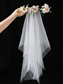 1 cái Mạng Che Mặt Cô Dâu Thời Trang Trang Trí Hoa Cho Nữ, Cho Tiệc Cưới - trắng - Xem 1