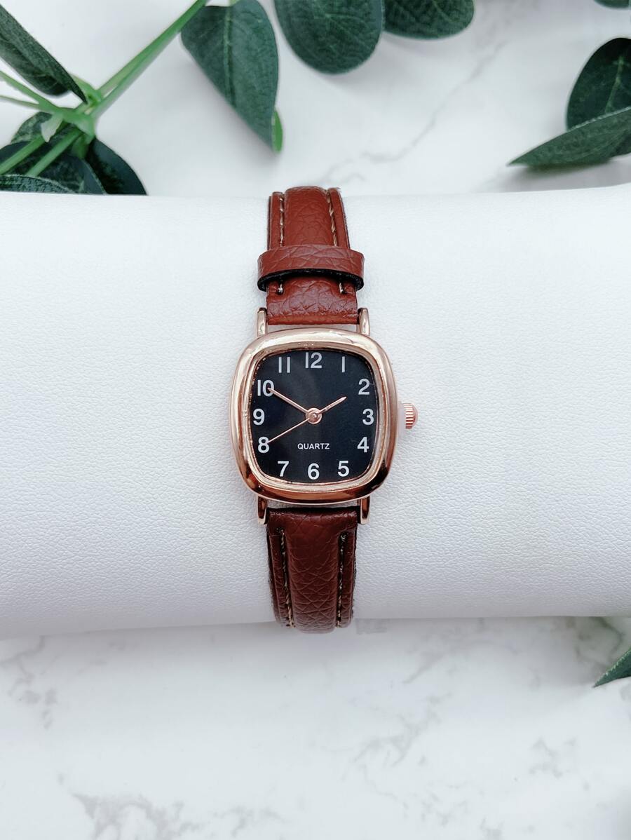 Đồng hồ thạch anh con trỏ vuông - màu đen - Xem 1