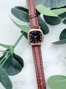 Đồng hồ thạch anh con trỏ vuông - màu đen - Xem 3