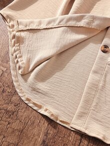 Girls Fold Pleated Button Front Cami Dress - Apricot - View 3