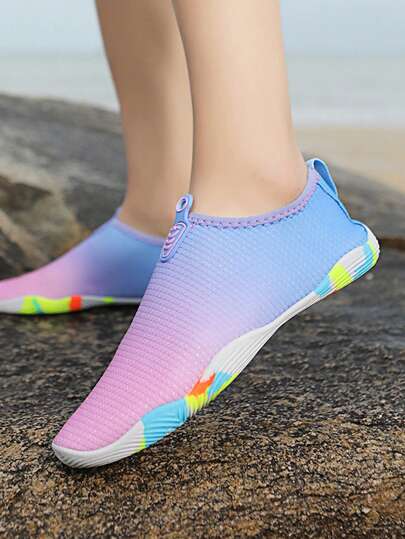 Sporty Creek Shoes For Women, Ombre Pattern Slip-on Water Shoes