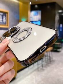 水鑽裝飾磁性透明手機殼 - 黑色 - 查看 6