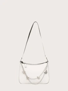 小眾簡約時尚百搭洋氣肩包蝴蝶結鏈菱形腋下包