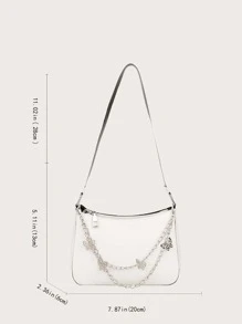 小眾簡約時尚百搭洋氣肩包蝴蝶結鏈菱形腋下包