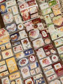 1入組花和愛心圖案和紙膠帶 - 彩色 - 查看 2