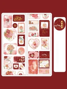 1入組花和愛心圖案和紙膠帶 - 彩色 - 查看 1