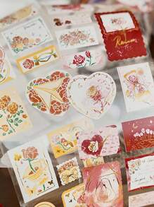 1入組花和愛心圖案和紙膠帶 - 彩色 - 查看 3