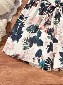 SHEIN Áo liền quần Gái Cắt ra Gân đan Nhiệt đới Boho - Nhiều màu - Xem 5