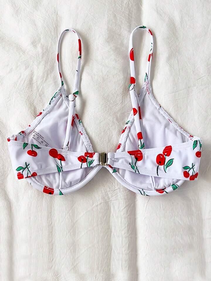 white cherry bikini top