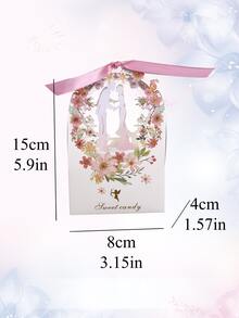 5pcs/set Paper Gift Box, Cottagecore Wreath & Figure Graphic Gift Packaging Box For Party - Multicolor - View 2