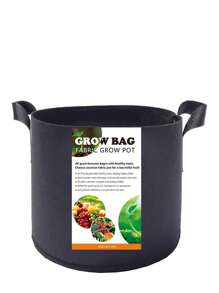 1 túi vải không dệt trồng cây, túi trồng cây màu đen đơn giản cho vườn - màu đen - Xem 8