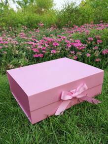 2pcs Bow Decor Gift Box - Pink - View 1