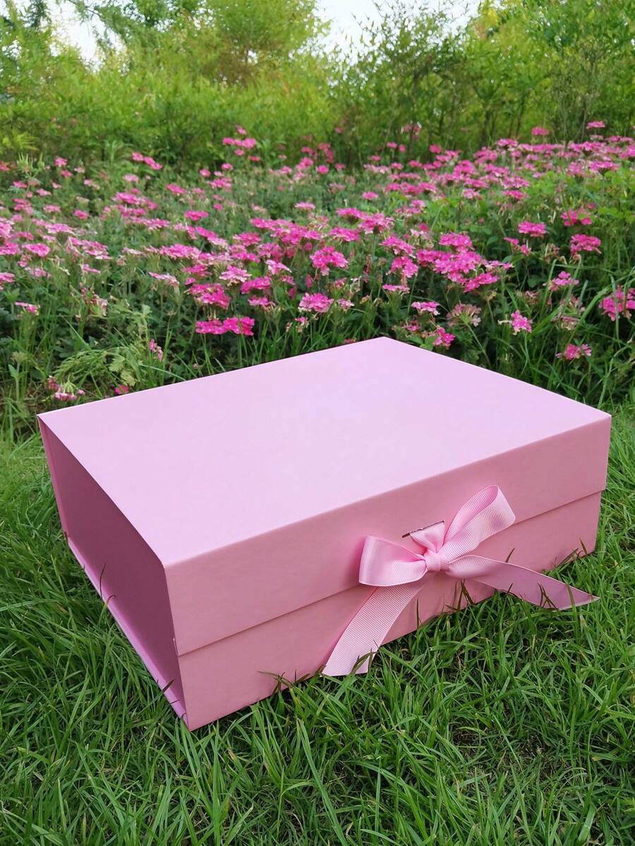 2pcs Bow Decor Gift Box - Pink - View 1