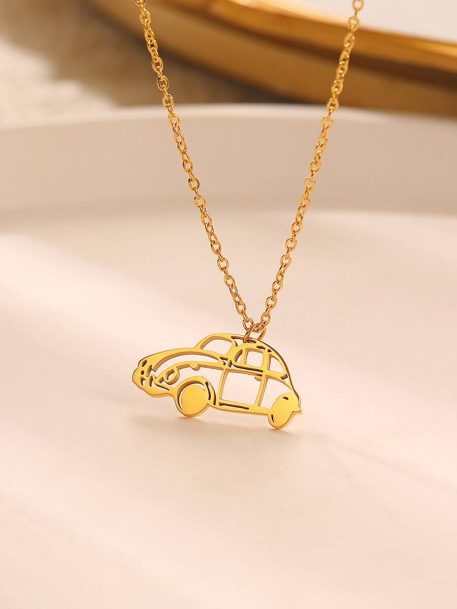 Vòng cổ mặt dây chuyền ô tô - Vàng - Xem 1